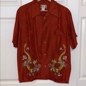Silk Men’s Short Sleeve Dragon Shirt